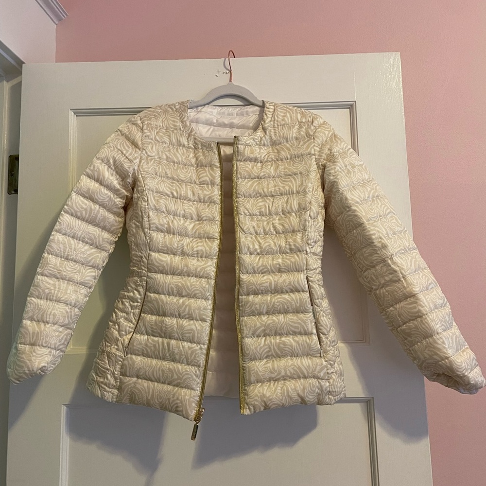 XS Lilly Pulitzer reversible puffer.